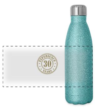 30 years of experience - Panoramic Glitter Thermal Bottle 500 ml - blue glitter - Front