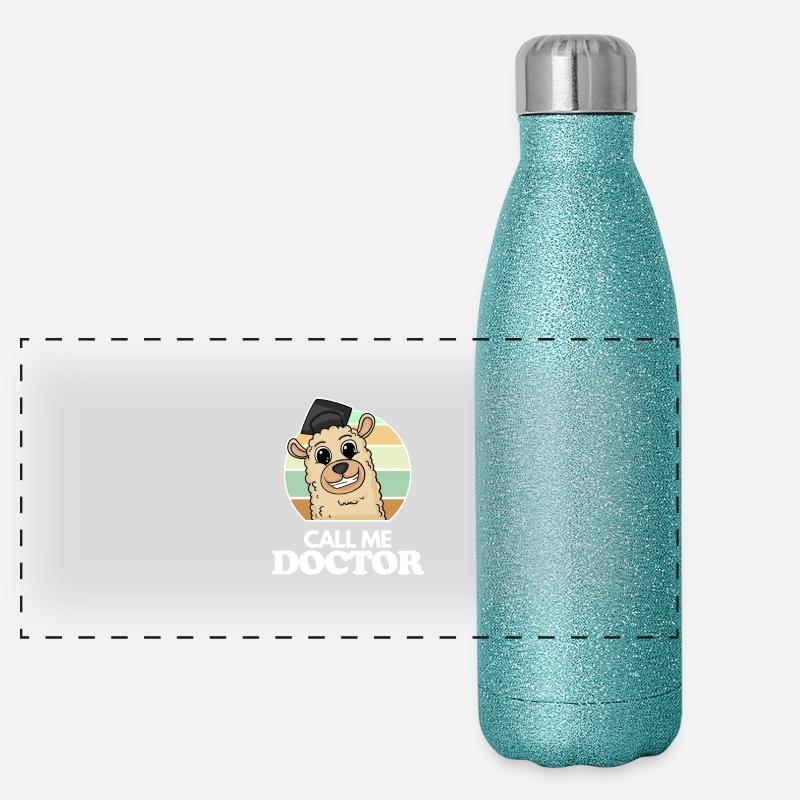 Promotion Doktorarbeit Doktortitel Panorama Glitzer Isolierflasche 500 ml