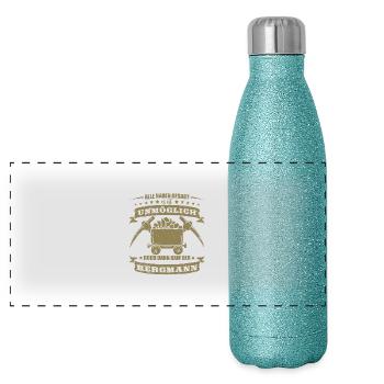 Bergbau Shirt Alle haben gesagt - Panorama Glitzer Isolierflasche 500 ml - Blau Glitzer - Vorne