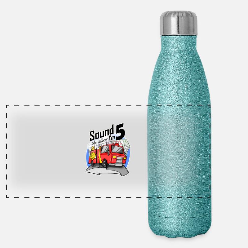5 ans Jeune camion de pompiers voiture Gourde isotherme panoramique pailletée 500 ml