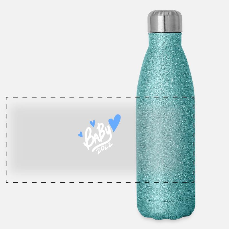 Bébé Jeune Fils 2022 - Naissance Enceinte 2022 Gourde isotherme panoramique pailletée 500 ml