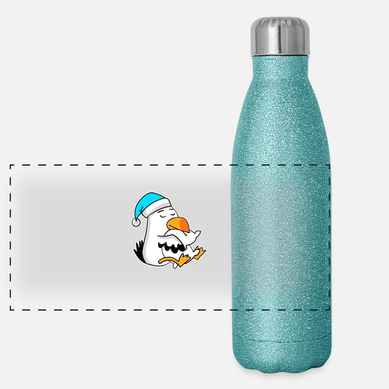 Albatros Oiseau mouette Gourde isotherme panoramique pailletée 500 ml