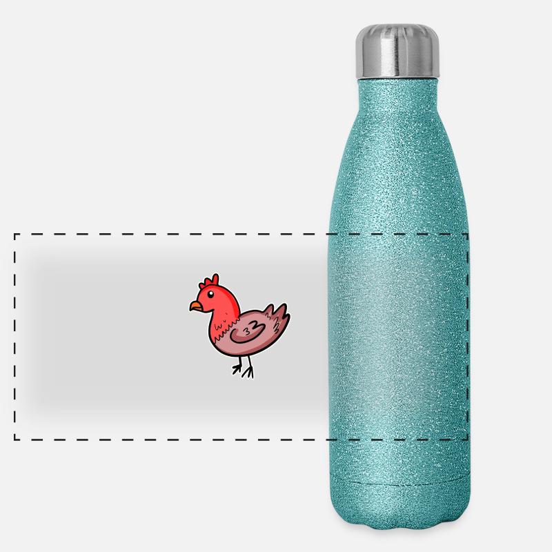 Huhn Comic Panorama Glitzer Isolierflasche 500 ml