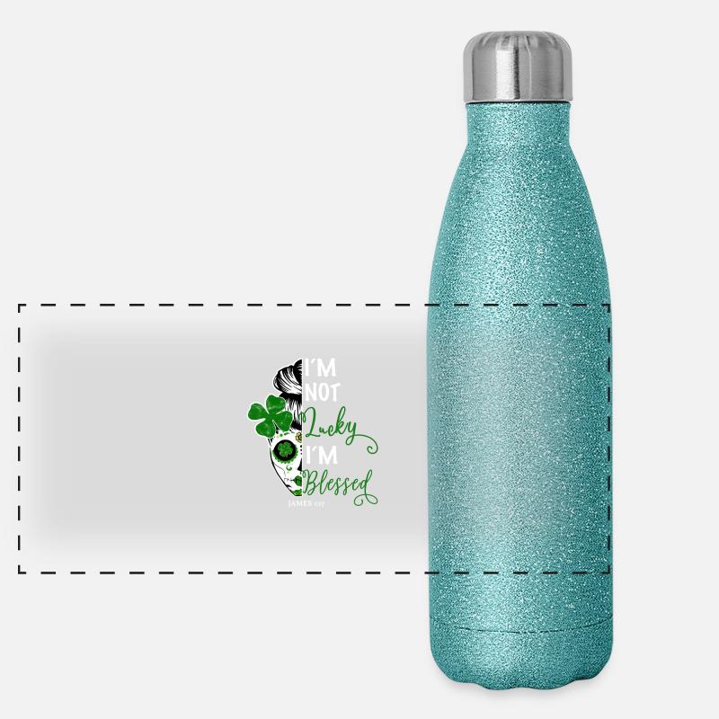 Kristne religiøse vers Termoflaske i rustfrit stål med glimmer