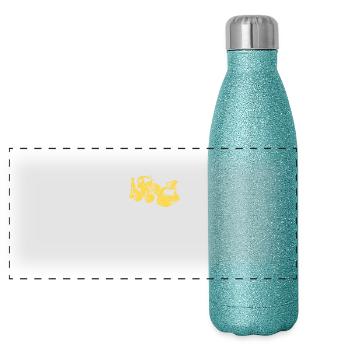 Pilote de pelle Chargeuse sur pneus Pelle - Gourde isotherme panoramique pailletée 500 ml - paillettes bleues - Devant