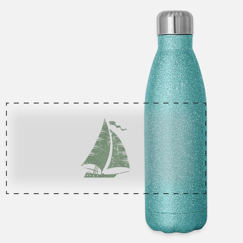 Sailboat Sailing Sailors Panoramic Glitter Thermal Bottle 500 ml