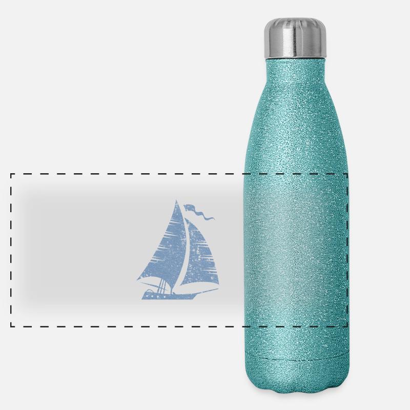 Sailboat Sailing Sailors Panoramic Glitter Thermal Bottle 500 ml