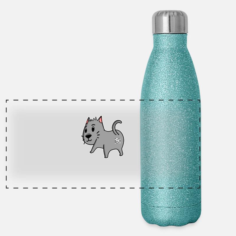 Katze Arsch - Katze Hintern Panorama Glitzer Isolierflasche 500 ml