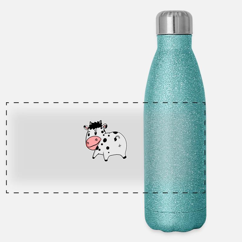 Kuh Arsch - Kuh Hintern Panorama Glitzer Isolierflasche 500 ml