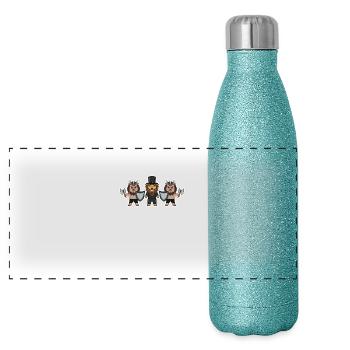 Groom Security Viking Lions - Panoramic Glitter Thermal Bottle 500 ml - blue glitter - Front