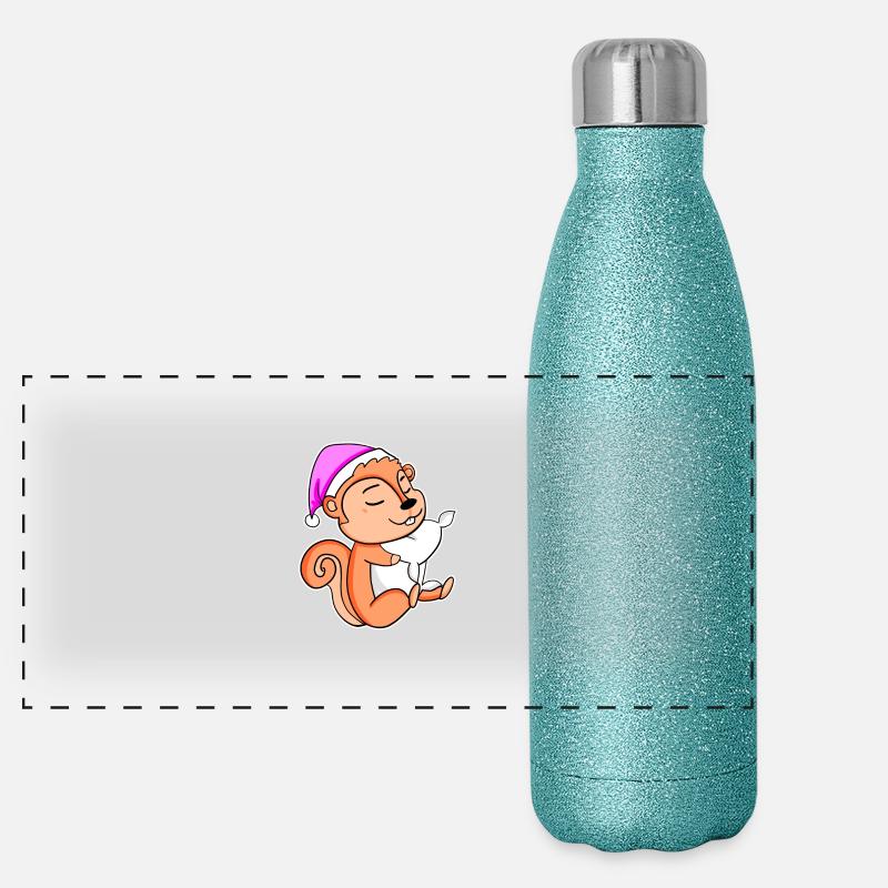 Eichhörnchen Panorama Glitzer Isolierflasche 500 ml