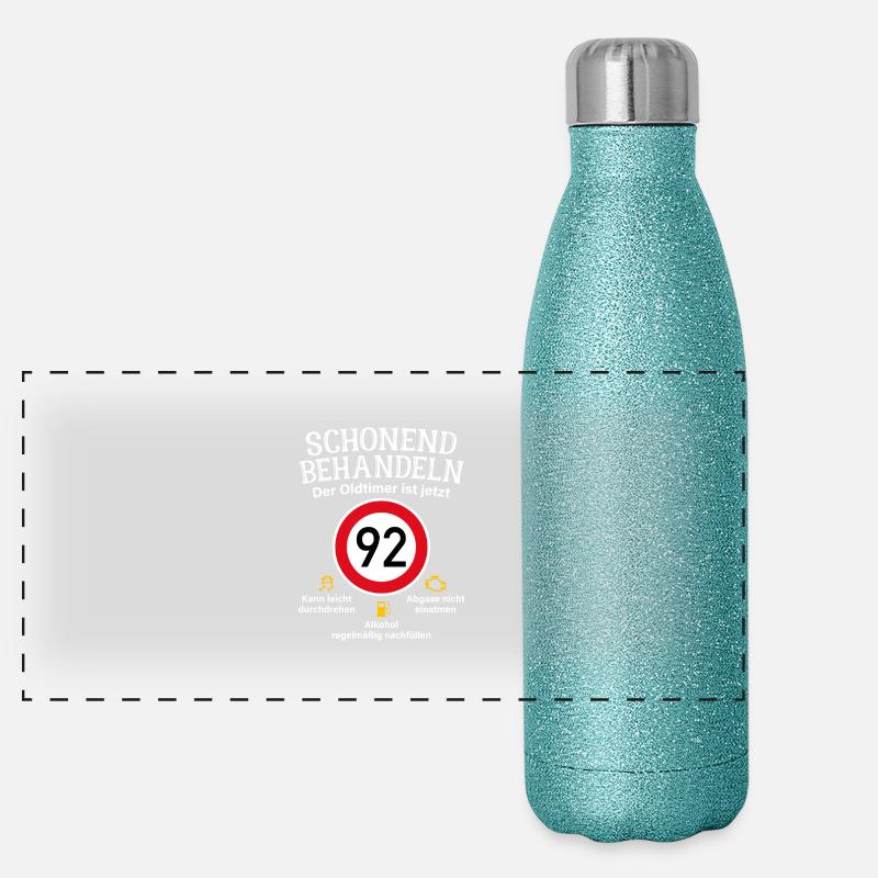 92. Geburtstag Schonend Behandeln Oldtimer Ist 92 Panorama Glitzer Isolierflasche 500 ml