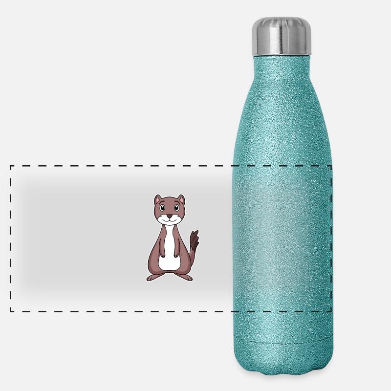 Wiesel Marder Panorama Glitzer Isolierflasche 500 ml