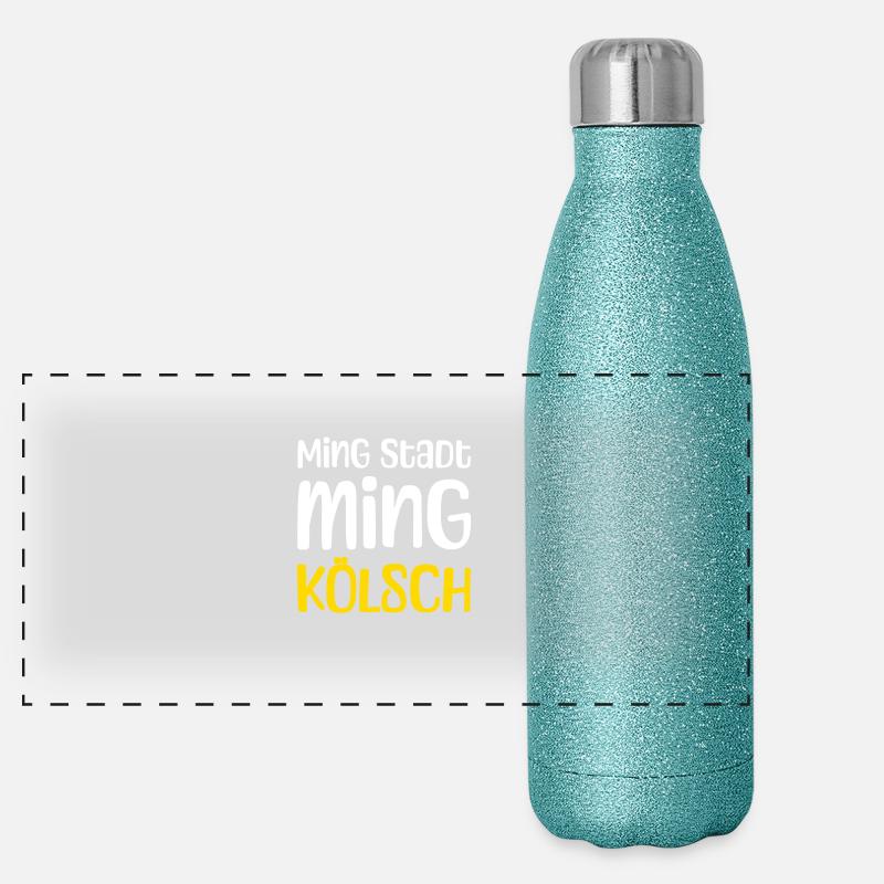 Ming Stadt Ming Kölsch Kölle Kölner Karneval Köln Panorama Glitzer Isolierflasche 500 ml
