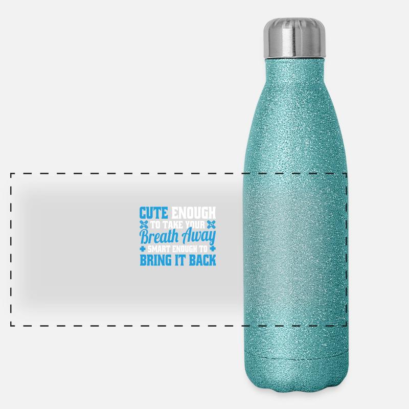 Cute Enough To Take Your Breath Away Arzt Ärztin Panorama Glitzer Isolierflasche 500 ml