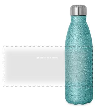 Ich Bleib Heute Nüchtern Kein Alkohol Alkoholfrei - Panorama Glitzer Isolierflasche 500 ml - Blau Glitzer - Vorne