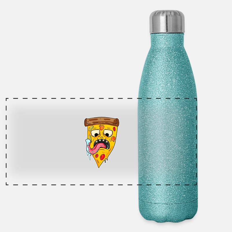 Pizza Monster Panorama Glitzer Isolierflasche 500 ml