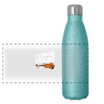 Violoniste Je choisis les violons Violoniste Violoniste - Gourde isotherme panoramique pailletée 500 ml - paillettes bleues - Devant