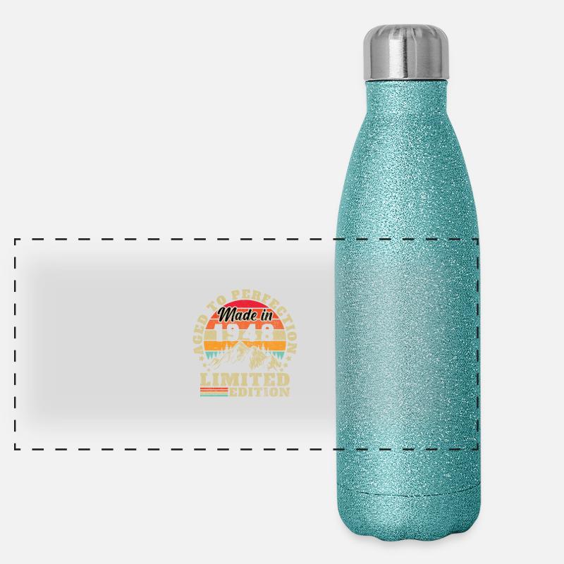 1948 Vintage Geburtstagsgeschenk Panorama Glitzer Isolierflasche 500 ml