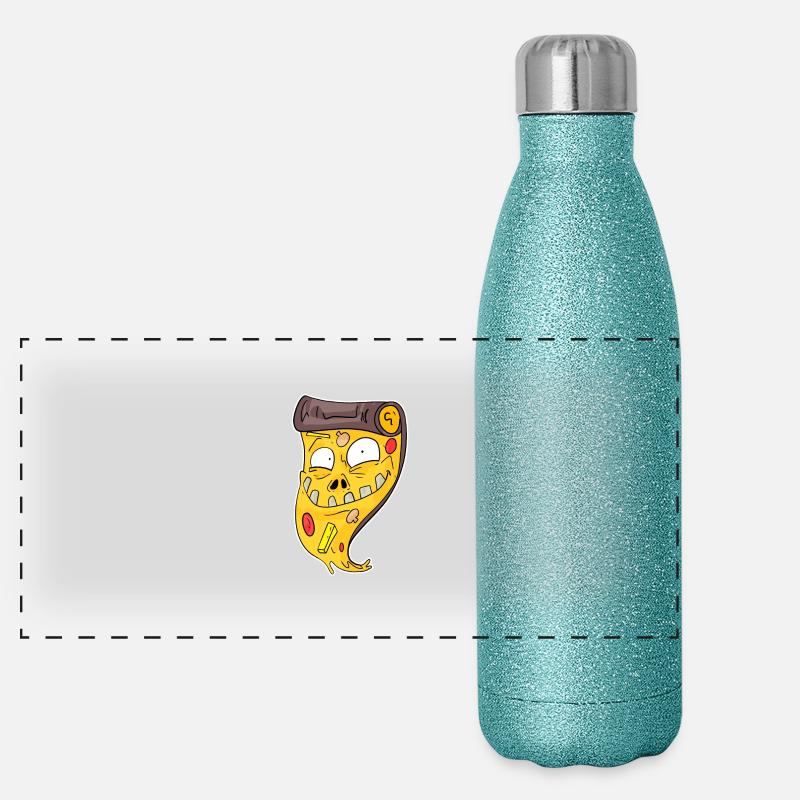 Pizza Zombie Panorama Glitzer Isolierflasche 500 ml