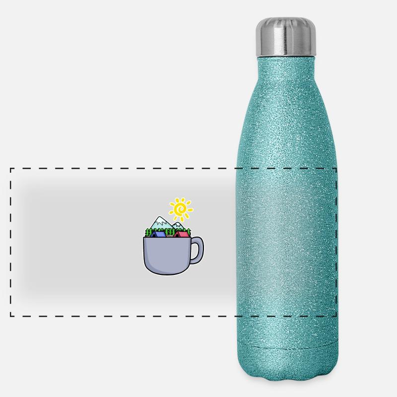 Mountain Mountains Summit Coffee Panoramic Glitter Thermal Bottle 500 ml