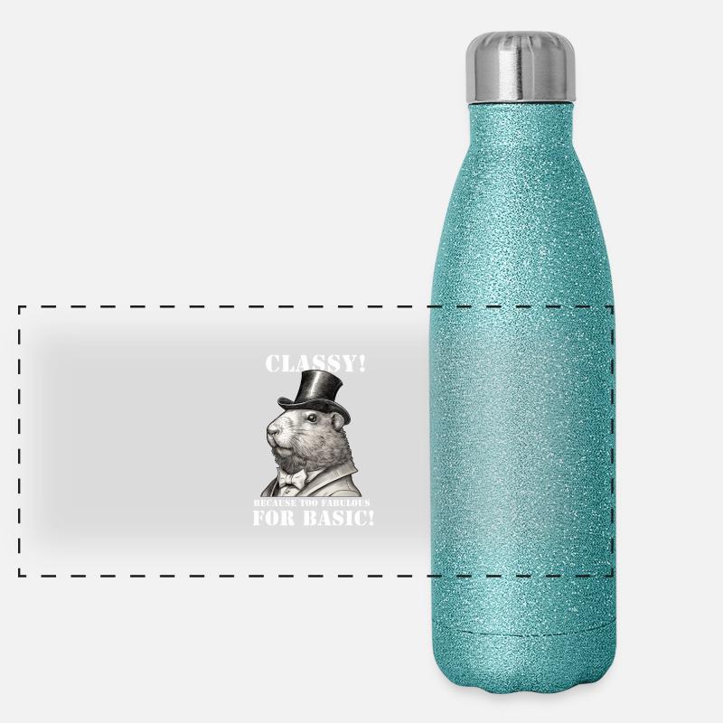 Capybara Panorama Glitzer Isolierflasche 500 ml