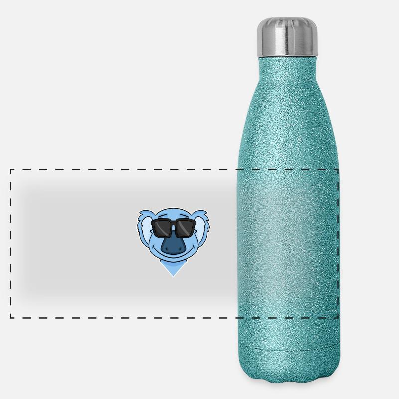Koala mit Brille Panorama Glitzer Isolierflasche 500 ml