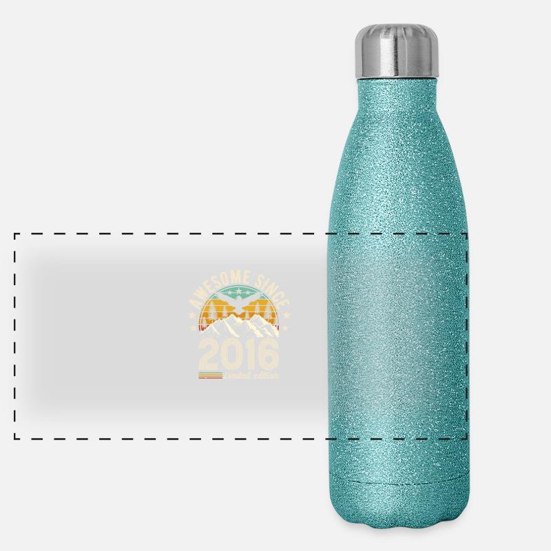 2016 anniversaire 2016 né en 2016 anniversaire Gourde isotherme panoramique pailletée 500 ml