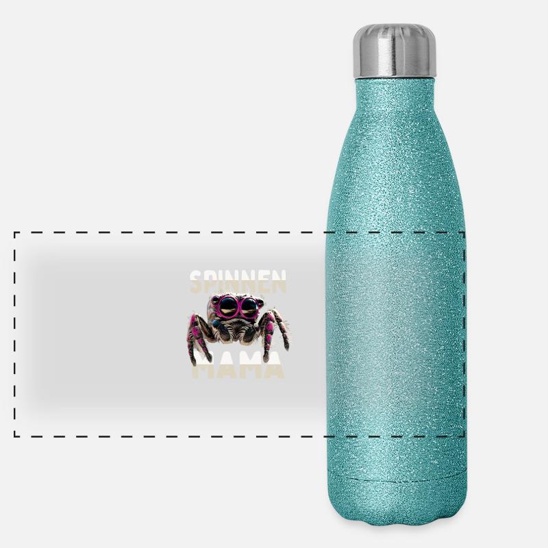 Spinnen Mama Spider Mommy Vogelspinne Mom Spinne Panorama Glitzer Isolierflasche 500 ml
