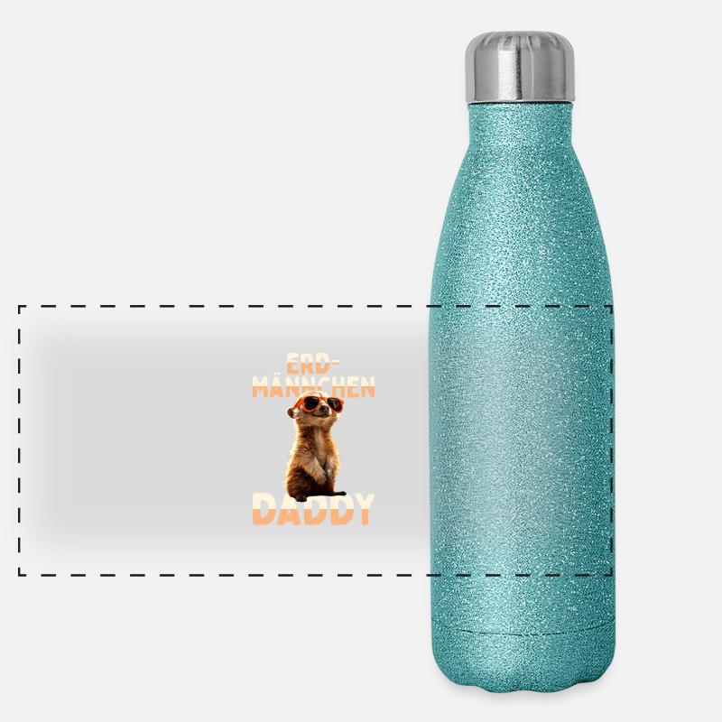 Erdmännchen Daddy Papa Dad Vatertag Vater Meerkat Panorama Glitzer Isolierflasche 500 ml