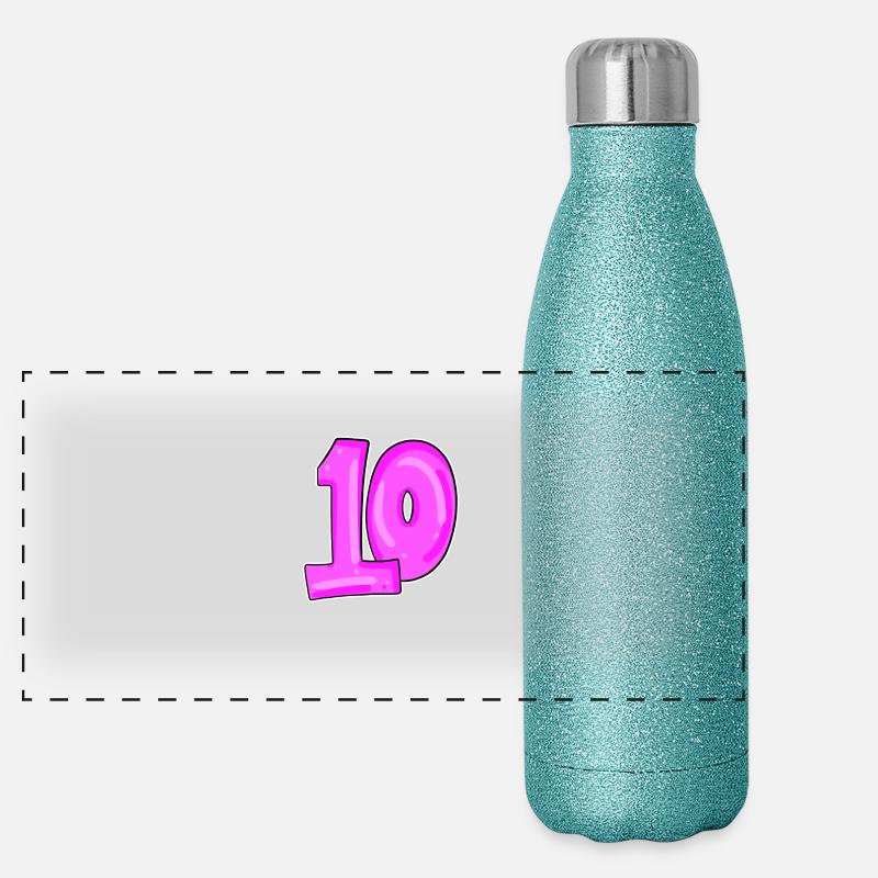 10 rose Gourde isotherme panoramique pailletée 500 ml