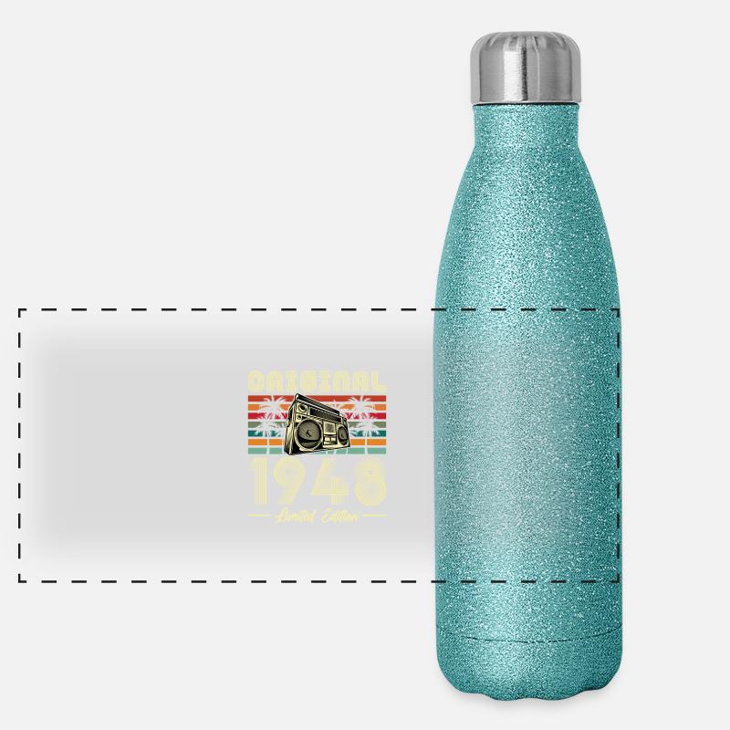 1948 Vintage Geburtstagsgeschenk Panorama Glitzer Isolierflasche 500 ml