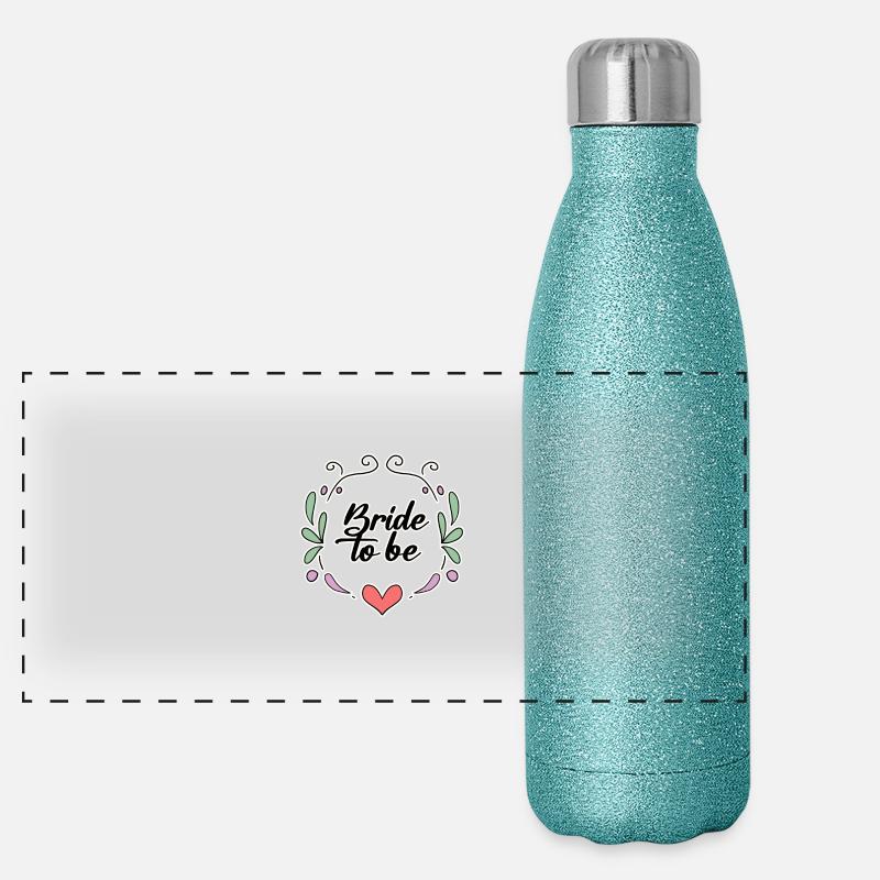 Braut Spruch Motiv Panorama Glitzer Isolierflasche 500 ml