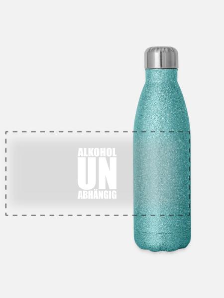 Sans alcool Sobre Straight Edge Sans alcool - Gourde isotherme panoramique pailletée 500 ml - paillettes bleues - Devant