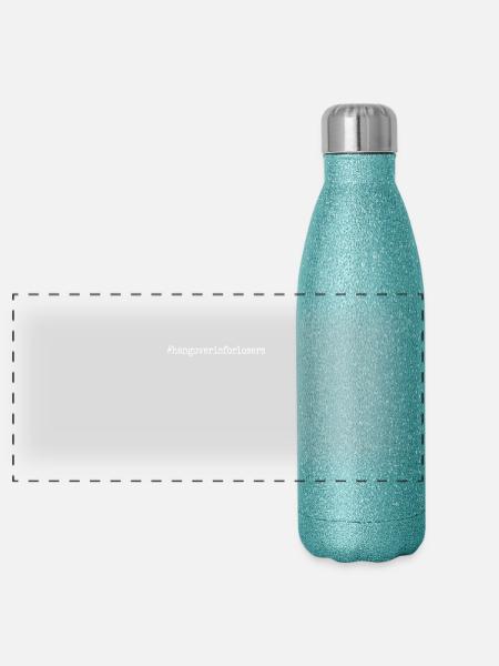 Hangover Is For Losers Kater Ist Für Verlierer Alk - Panorama Glitzer Isolierflasche 500 ml - Blau Glitzer - Vorne