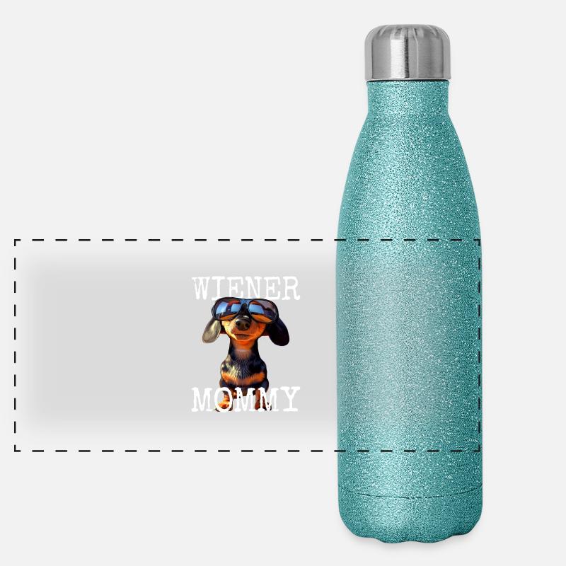 Wiener Mommy Dachshund Mama Dackel Mom Muttertag Panorama Glitzer Isolierflasche 500 ml