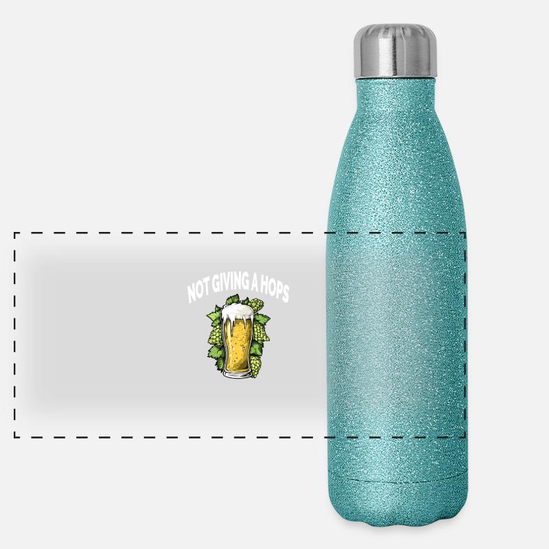 Funny Beer Alcohol NOT GIVING A HOPS Panoramic Glitter Thermal Bottle 500 ml