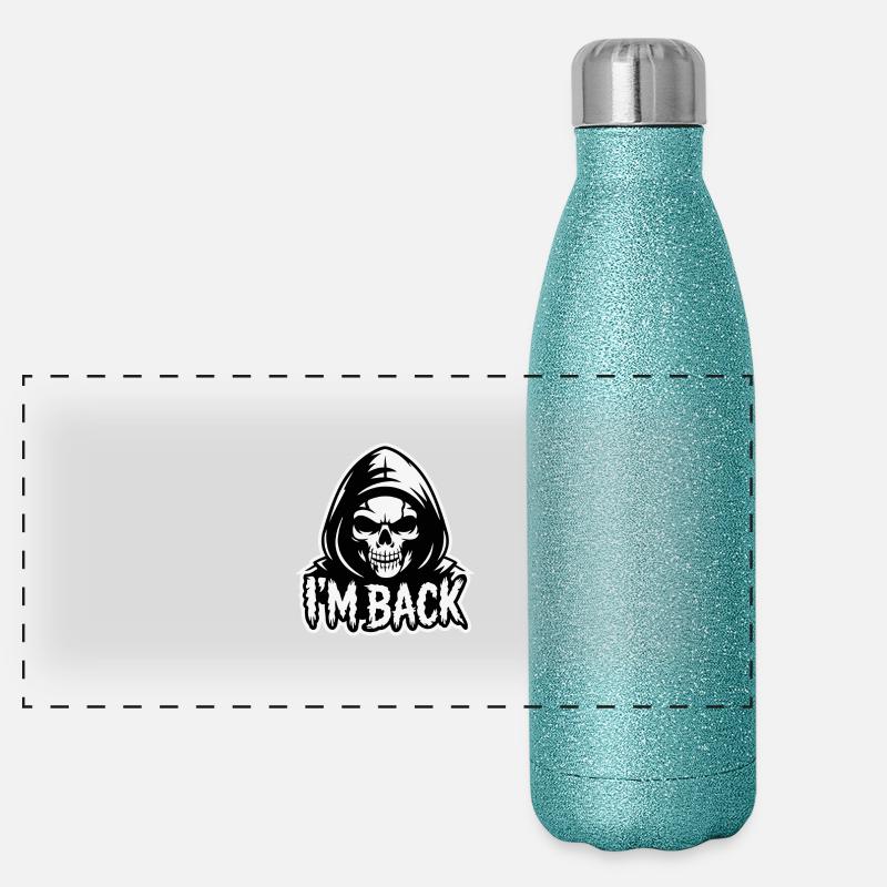 SCHÄDEL, ICH BIN ZURÜCK. Panorama Glitzer Isolierflasche 500 ml