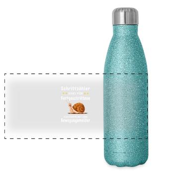 Pedometers are for advanced users - Panoramic Glitter Thermal Bottle 500 ml - blue glitter - Front