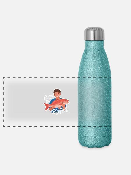 ATTRAPEZ LE GROS POISSON - Gourde isotherme panoramique pailletée 500 ml - paillettes bleues - Devant