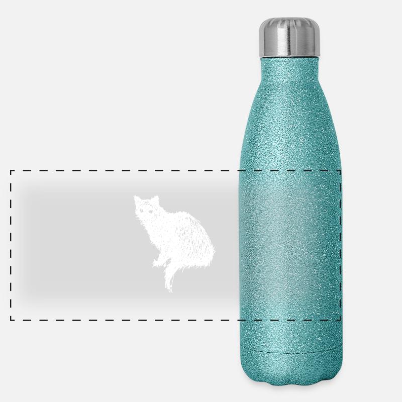 Chat vintage effrayant – Halloween Gourde isotherme panoramique pailletée 500 ml