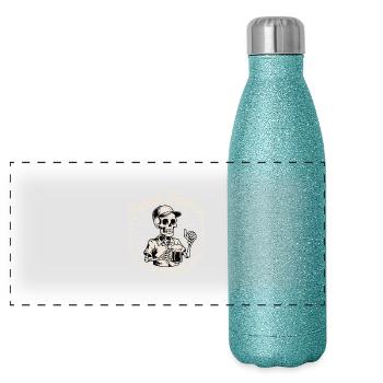 UN PÈRE FIER - Gourde isotherme panoramique pailletée 500 ml - paillettes bleues - Devant
