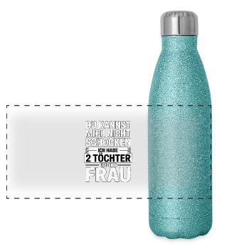 Tu ne peux pas me choquer - Nerfs d’acier - Gourde isotherme panoramique pailletée 500 ml - paillettes bleues - Devant
