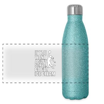 Soft-serve? Then off to the – volleyball - Panoramic Glitter Thermal Bottle 500 ml - blue glitter - Front