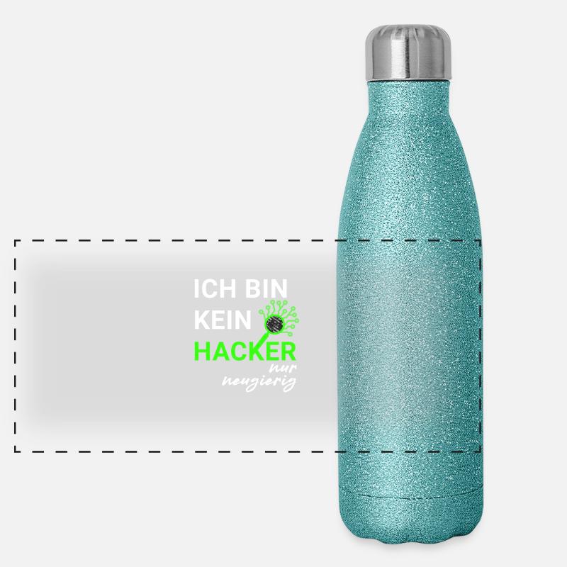 Ich bin kein Hacker – nur neugierig Panorama Glitzer Isolierflasche 500 ml