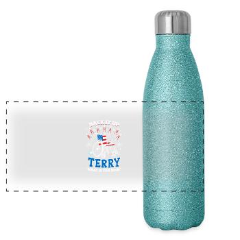 Back It Up Terry Feuerwerk Rollstuhl - Panorama Glitzer Isolierflasche 500 ml - Blau Glitzer - Vorne