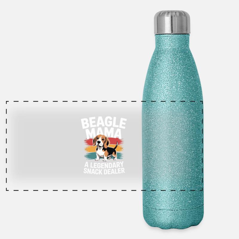 Beagle Mama, Legendärer Snack-Dealer Panorama Glitzer Isolierflasche 500 ml