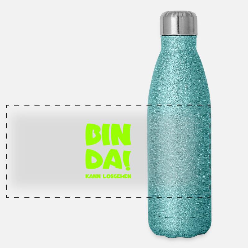 Bin da - Kann losgehen Panorama Glitzer Isolierflasche 500 ml