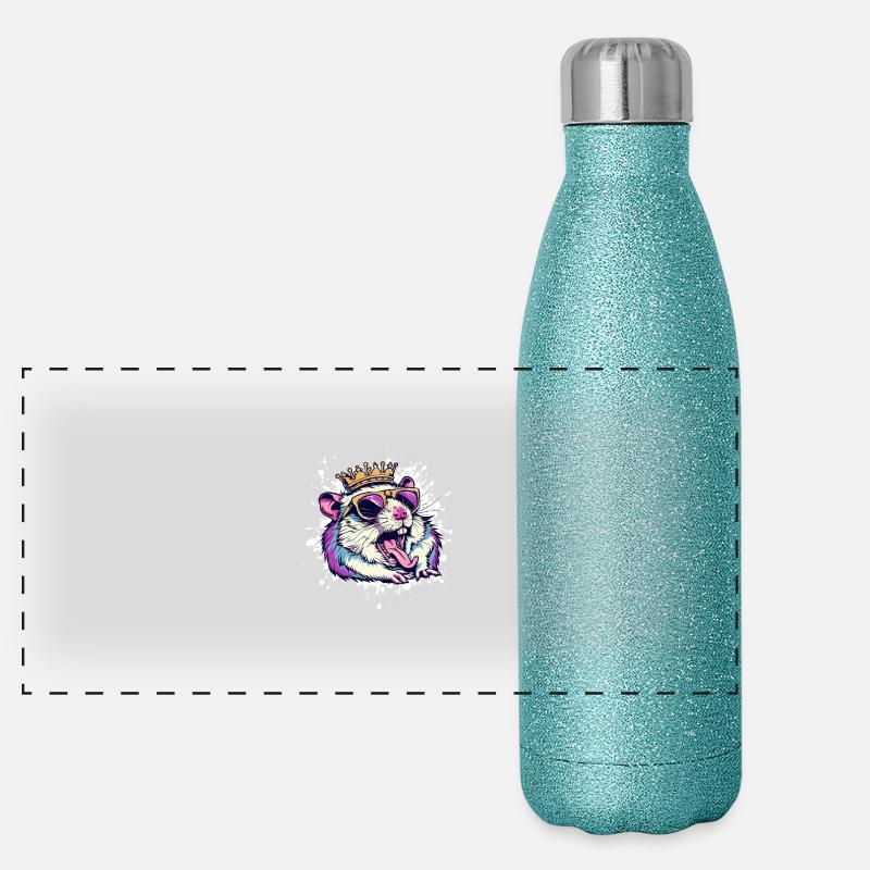 Hamster Lustig Panorama Glitzer Isolierflasche 500 ml