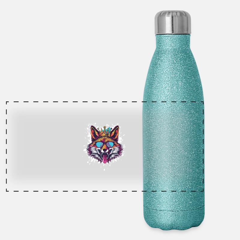 Renard drôle Gourde isotherme panoramique pailletée 500 ml